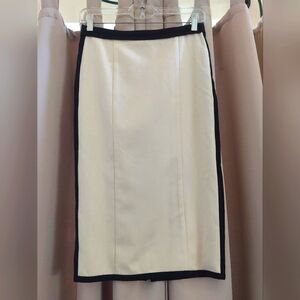Narcisco Rodriguez Cream and Black Color Block Pencil Skirt